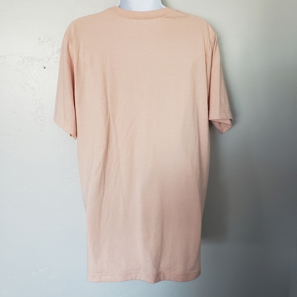 Light Peach Short Sleeve T-shirt Oversized Boy, Bye. Graphic Tee Tunic - Picture 2 of 4